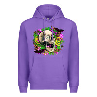 Purple halloween skull Premium Hoodie - AdoDesignShop