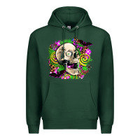 Sports Green halloween skull Premium Hoodie - AdoDesignShop