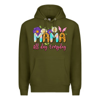 Army Green mama all day everyday Premium Hoodie - Artiststas