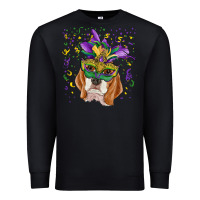 Black mardi gras  mask beagle Premium Sweatshirt - RanaPortraitStore