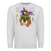 Dove Grey mardi gras  mask beagle Premium Sweatshirt - RanaPortraitStore