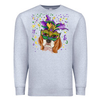 Heather Grey mardi gras  mask beagle Premium Sweatshirt - RanaPortraitStore