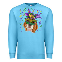 Ocean Blue mardi gras  mask beagle Premium Sweatshirt - RanaPortraitStore