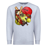 Heather Grey softball home plate Premium Sweatshirt - Zillion Design Studio