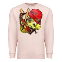 Pale Pink softball home plate Premium Sweatshirt - Zillion Design Studio