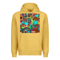 Antique Gold football tie dye gemstone sunflower seamless pattern Premium Hoodie - JahusDesignShop