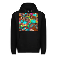 Black football tie dye gemstone sunflower seamless pattern Premium Hoodie - JahusDesignShop