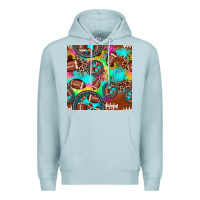 Blue Mist football tie dye gemstone sunflower seamless pattern Premium Hoodie - JahusDesignShop