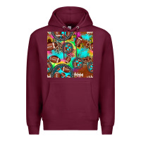 Burgundy football tie dye gemstone sunflower seamless pattern Premium Hoodie - JahusDesignShop
