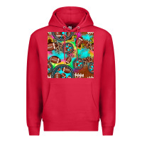 Cardinal football tie dye gemstone sunflower seamless pattern Premium Hoodie - JahusDesignShop