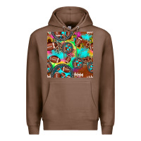 Chestnut football tie dye gemstone sunflower seamless pattern Premium Hoodie - JahusDesignShop