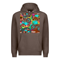 Coffee football tie dye gemstone sunflower seamless pattern Premium Hoodie - JahusDesignShop