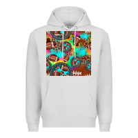 Dove Grey football tie dye gemstone sunflower seamless pattern Premium Hoodie - JahusDesignShop