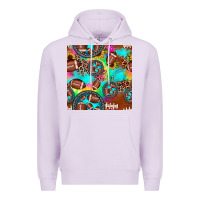 Lilac football tie dye gemstone sunflower seamless pattern Premium Hoodie - JahusDesignShop