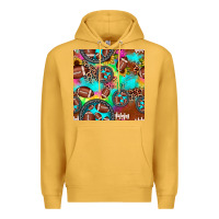 Mustard football tie dye gemstone sunflower seamless pattern Premium Hoodie - JahusDesignShop