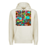 Oatmeal Heather football tie dye gemstone sunflower seamless pattern Premium Hoodie - JahusDesignShop