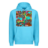 Ocean Blue football tie dye gemstone sunflower seamless pattern Premium Hoodie - JahusDesignShop