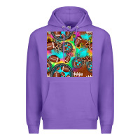 Purple football tie dye gemstone sunflower seamless pattern Premium Hoodie - JahusDesignShop