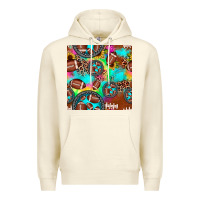 Sandshell football tie dye gemstone sunflower seamless pattern Premium Hoodie - JahusDesignShop