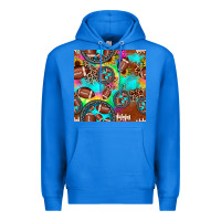 True Royal football tie dye gemstone sunflower seamless pattern Premium Hoodie - JahusDesignShop