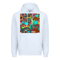 White football tie dye gemstone sunflower seamless pattern Premium Hoodie - JahusDesignShop