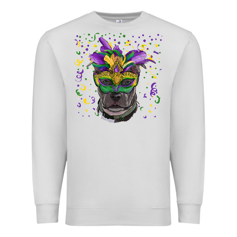 Mardi Gras  Mask Pitbull Premium Sweatshirt by RanaPortraitStore | Teevron