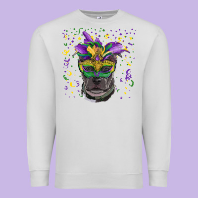 Premium Sweatshirt mardi gras  mask pitbull