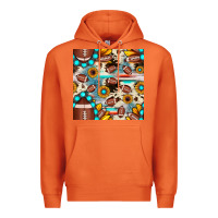 Carrot football cowhide sunflower seamless pattern Premium Hoodie - JahusDesignShop