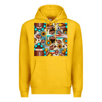 Lemon football cowhide sunflower seamless pattern Premium Hoodie - JahusDesignShop
