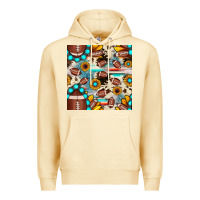 Pina Colada football cowhide sunflower seamless pattern Premium Hoodie - JahusDesignShop