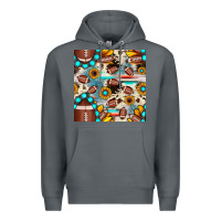 Football Cowhide Sunflower Seamless Pattern Premium Hoodie | Teevron