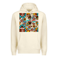 Sandshell football cowhide sunflower seamless pattern Premium Hoodie - JahusDesignShop