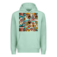 Seafoam football cowhide sunflower seamless pattern Premium Hoodie - JahusDesignShop