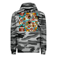 Slate Camo football cowhide sunflower seamless pattern Premium Hoodie - JahusDesignShop