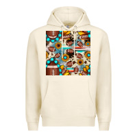 Tofu football cowhide sunflower seamless pattern Premium Hoodie - JahusDesignShop