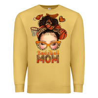 Antique Gold basketball messy bun mom Premium Sweatshirt - texasbilliewilder