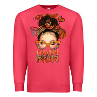Cardinal basketball messy bun mom Premium Sweatshirt - texasbilliewilder