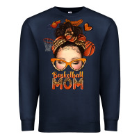 Navy basketball messy bun mom Premium Sweatshirt - texasbilliewilder