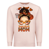 Pale Pink basketball messy bun mom Premium Sweatshirt - texasbilliewilder