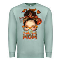 Seafoam basketball messy bun mom Premium Sweatshirt - texasbilliewilder