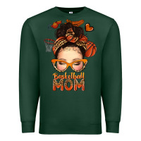 Sports Green basketball messy bun mom Premium Sweatshirt - texasbilliewilder