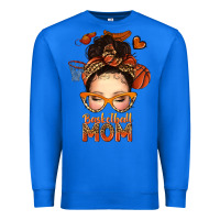 True Royal basketball messy bun mom Premium Sweatshirt - texasbilliewilder