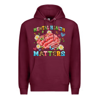 Burgundy mental health matters Premium Hoodie - Artiststas