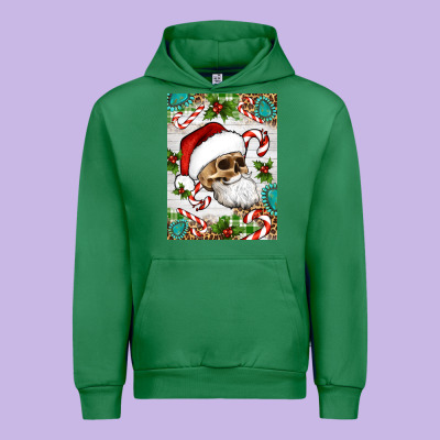 Christmas Hippie Skeleton Santa Urban Hoodie Designed By Artiststas