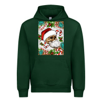 Forest Green Christmas hippie skeleton santa Urban Hoodie - Artiststas