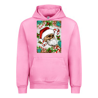 Fuchsia Pink Christmas hippie skeleton santa Urban Hoodie - Artiststas