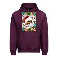 Mauve Wine Christmas hippie skeleton santa Urban Hoodie - Artiststas