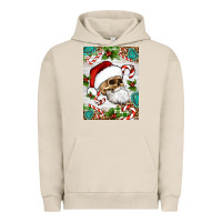 Pigment French Oak Christmas hippie skeleton santa Urban Hoodie - Artiststas