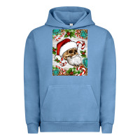 Pigment Pebble Blue Christmas hippie skeleton santa Urban Hoodie - Artiststas
