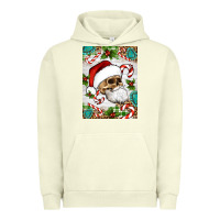 Pigment Pistachio Christmas hippie skeleton santa Urban Hoodie - Artiststas